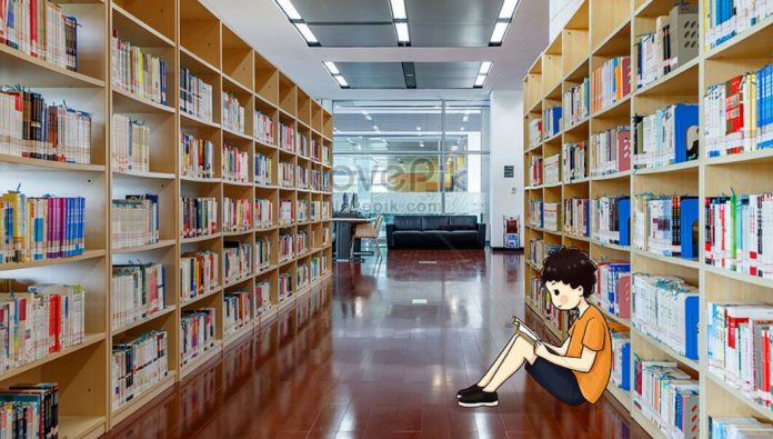 Ilustrasi perpustakaan. (Sumber gambar : id.lovepik.com)