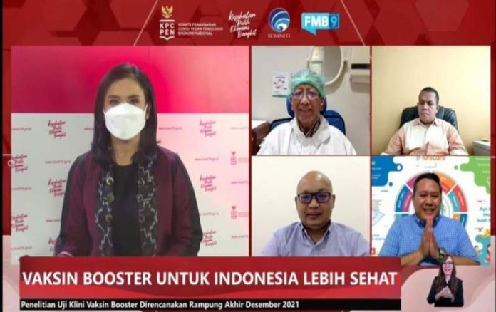 Dialog Produktif Media Center Forum Merdeka Barat 9 (FMB 9) - KPCPEN dengan tema 'Vaksin Booster untuk Indonesia Lebih Sehat', Kamis (18/11/2021).(Foto: FMB9)