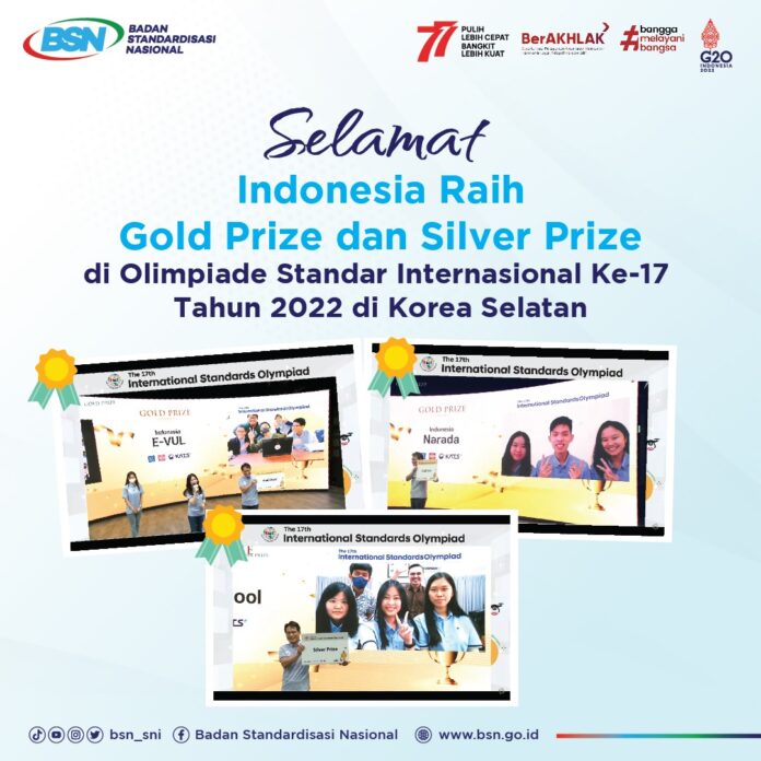Tiga tim perwakilan Indonesia memenangkan 2 Gold Prize dan 1 Silver Prize pada Olimpiade Standar Internasional ke-17 yang diselenggarakan hybrid di Seoul, Korea Selatan.