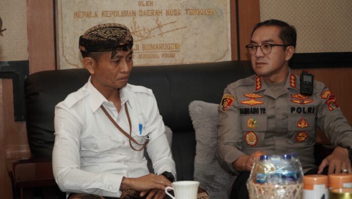 Kapolresta Denpasar Kombes Pol. Bambang Yugo Pamungkas, SH., S.I.K., M.Si, menerima audiensi dari KPU Kota Denpasar di Mapolresta, pada Kamis (2/2/2023)
