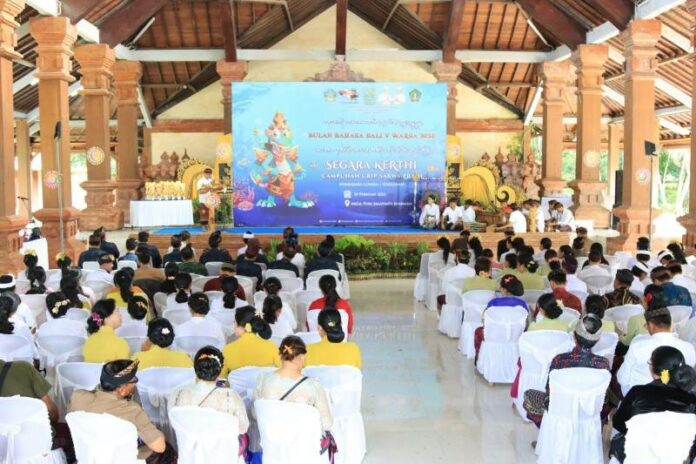 Pembukaan Bulan Bahasa Bali V tahun 2023 di Kabupaten Jembrana yang bertempat di Wantilan Pura Jagatnatha