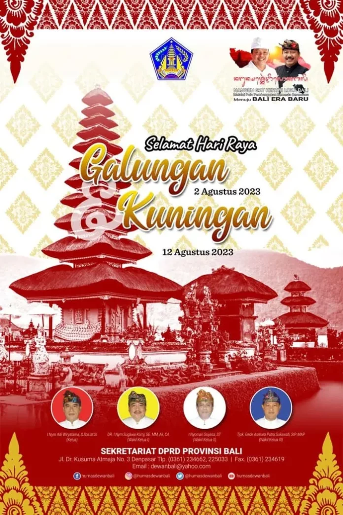 Sekretariat DPRD Provinsi Bali Mengucapkan Selanat Hari Raya Galungan dan Kuningan