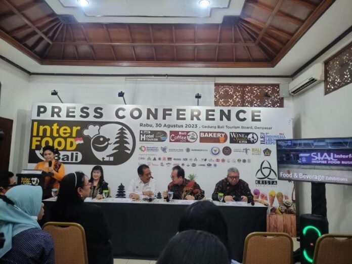 Pelaksanaan Konferensi Pers Bali Interfood 2023 yang berlangsung di Bali Tourism Board, Renon, Denpasar