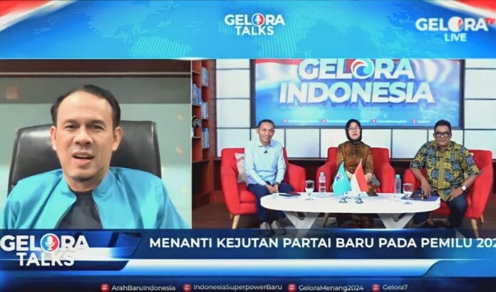 Diskusi Gelora Talk bertajuk 'Menanti Kejutan Partai Baru pada Pemilu 2024', Rabu (7/2/2024). (Foto: Partai Gelora)