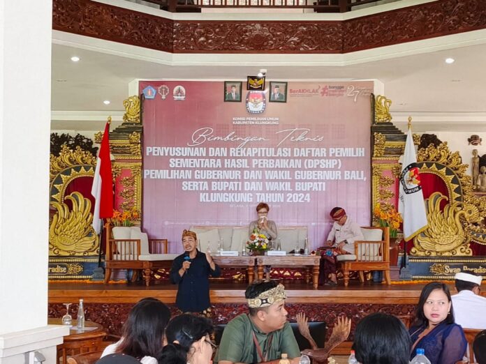 KPU Klungkung menggelar bimtek Penyusunan dan Rekapitulasi Daftar Pemilih Sementara yang bertempat di Swan Paradise A Pramana Experience, Gianyar