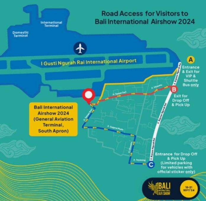 Peta lokasi menuju arena Bali International Airshow 2024