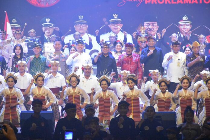 Malam Inaugurasi Bulan Bakti Bung Karno VII Tahun 2025 yang berlangsung di Dharma Negara Alaya Kota Denpasar