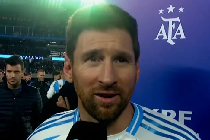 Wawancara Lionel Messi setalah laga Argentina vs Venezuela 3:0. Messi cetak brace