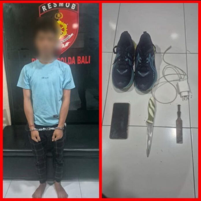 Residivis asal Samarinda, Kaltim, berinisial RS,28, diringkus Tim Resmob Polda Bali usai membobol sejumlah warung dan restoran