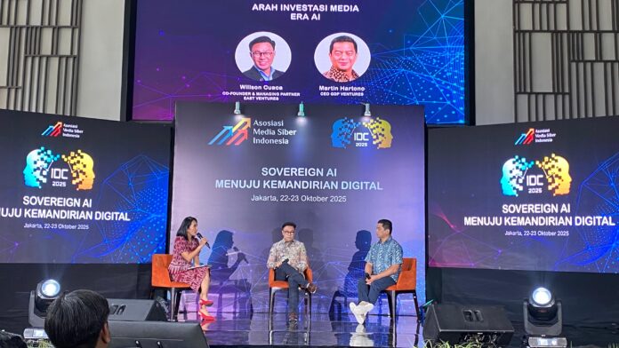 Indonesia Digital Conference (IDC) 2025 yang digelar Asosiasi Media Siber Indonesia (AMSI) dengan tema “Sovereign AI: Menuju Kemandirian Digital”