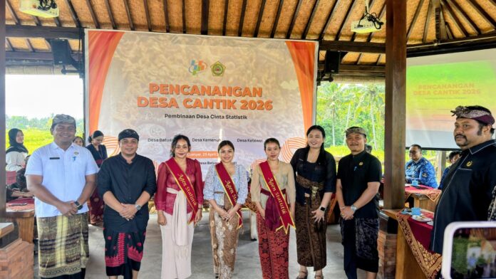 Badan Pusat Statistik (BPS) Kabupaten Gianyar bersinergi dengan Pemerintah Kabupaten Gianyar mencanangkan Program Desa Cinta Statistik (Desa Cantik) Tahun 2026, Kamis (23/4/2026) di Puspa Aman, Desa Batuan, Kecamatan Sukawati