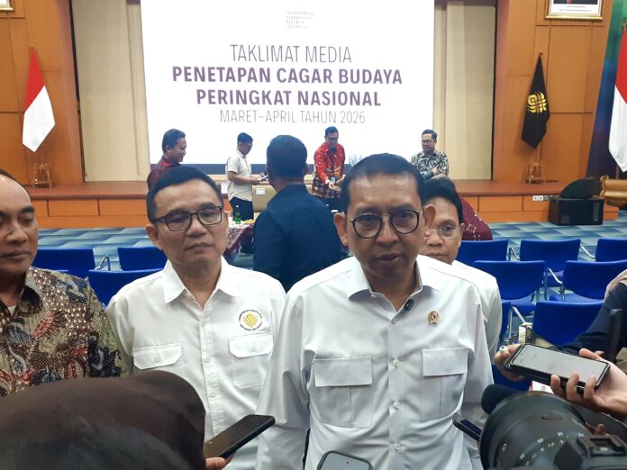 Menteri Kebudayaan (Menbud) RI, Fadli Zon usai kegiatan taklimat media.