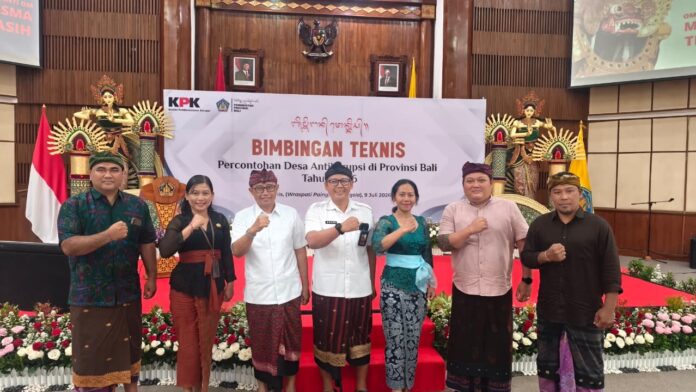 Bimbingan Teknis (Bimtek) Percontohan Desa Antikorupsi tahun 2026 yang digelar Pemerintah Provinsi Bali di Gedung Wiswa Sabha Utama, Kantor Gubernur Bali