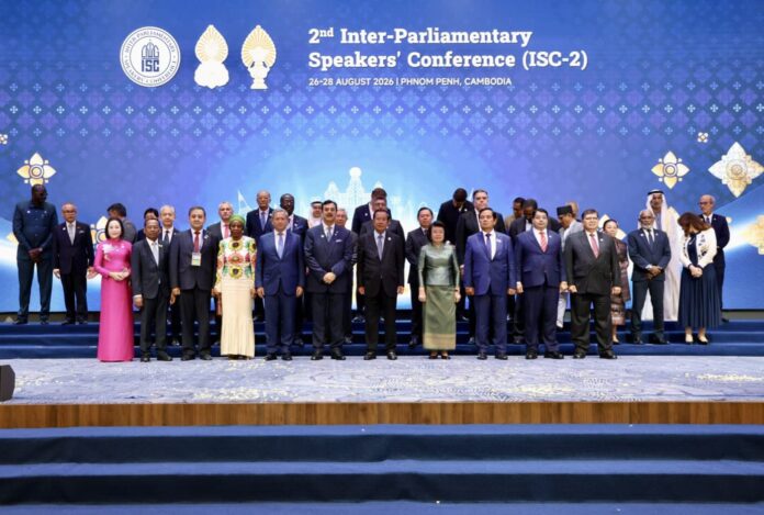 Pimpinan parlemen dan organisasi internasional yang nenjadi peserta Inter-Parliamentary Speakers' Conference (ISC) ke-2 pada 26–28 Agustus 2026 di di Phnom Penh, Kamboja. (Foto: DPD)