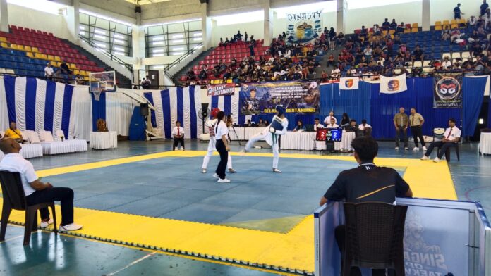 Pelaksanaan kejuaraan Singaraja Open Taekwondo Championship 2026 di GOR FOK Undiksha, Desa Jineng Dalem, Buleleng