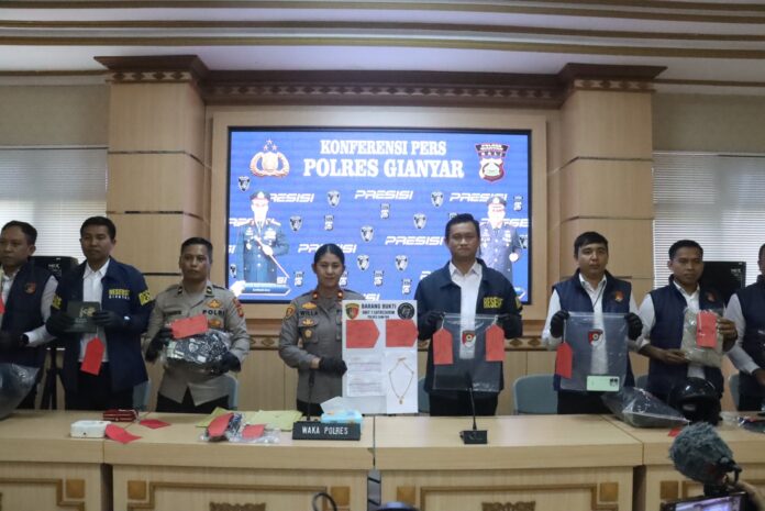 Konferensi pers di Mapolres Gianyar, Rabu (9/9/2026)